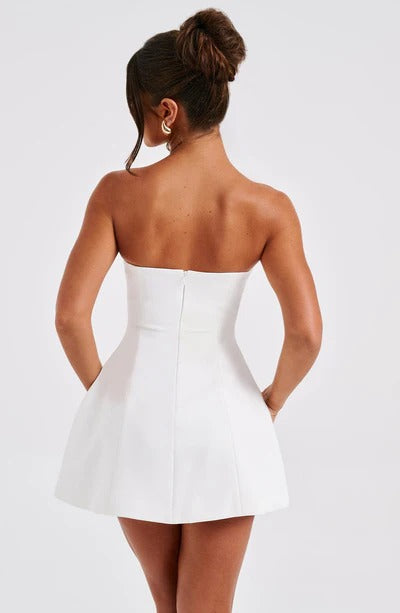 Sandra - Strapless Strukturiertes Korsett-Minikleid mit Taschen