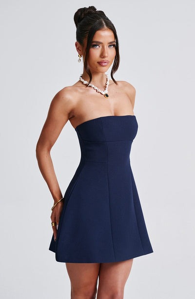 Sandra - Strapless Strukturiertes Korsett-Minikleid mit Taschen