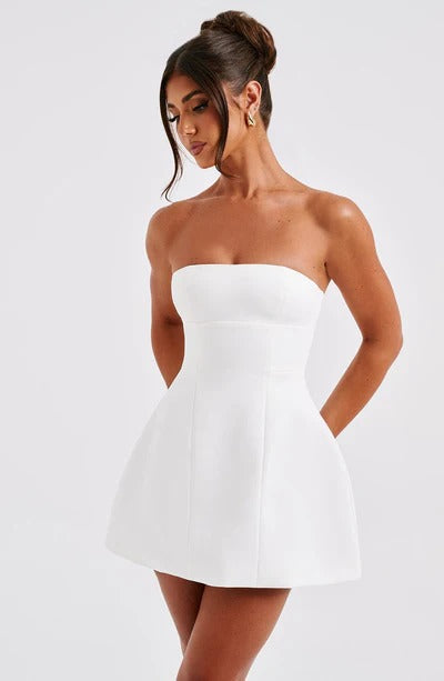 Sandra - Strapless Strukturiertes Korsett-Minikleid mit Taschen