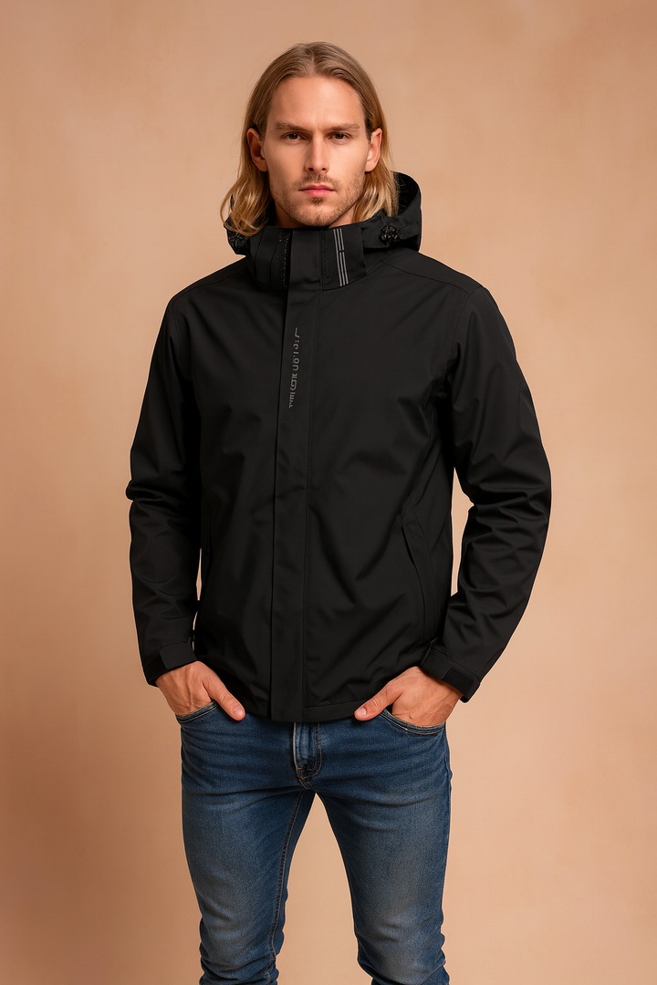 Herren Windjacke mit Kapuze und verstellbaren Manschetten