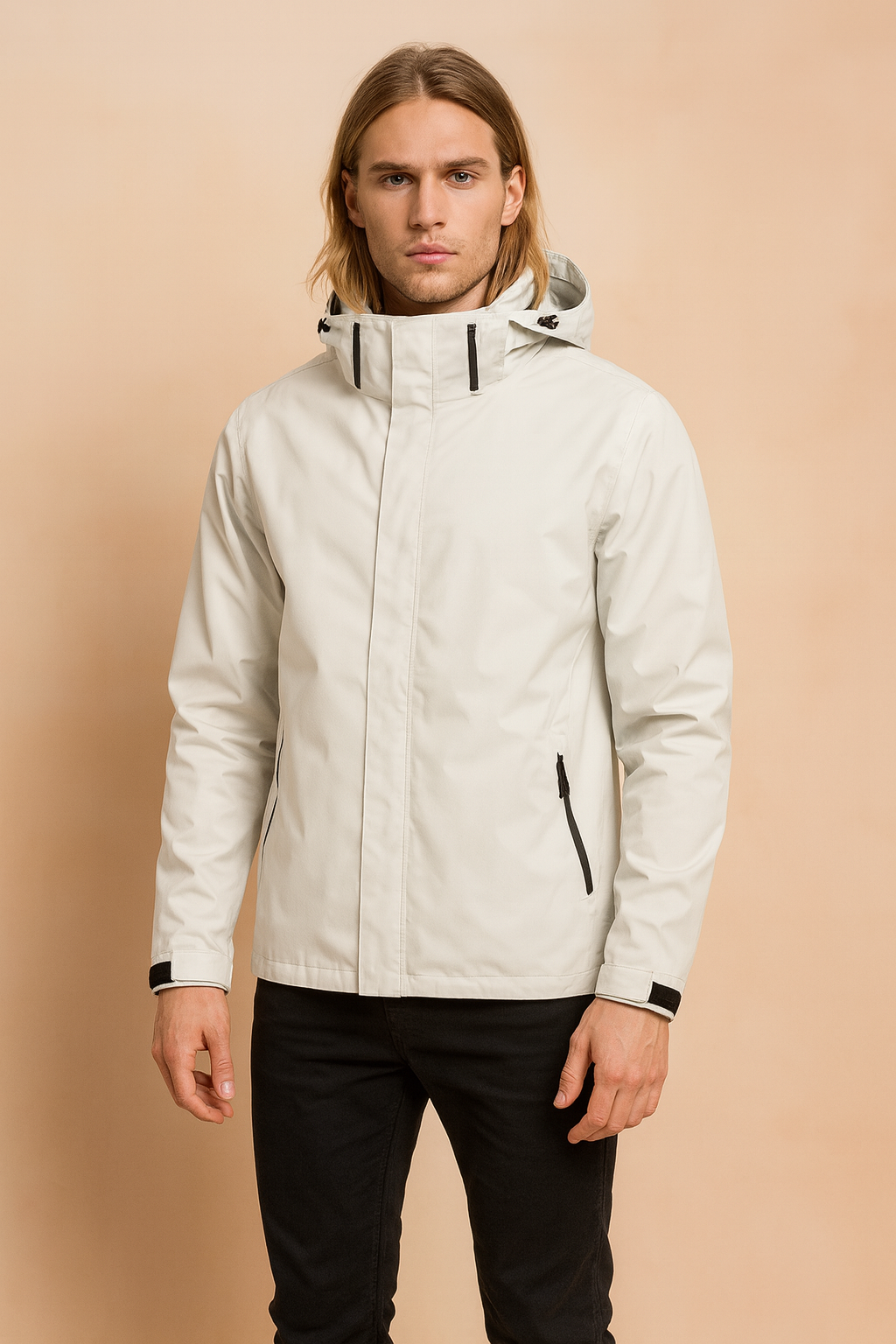 Herren Windjacke mit Kapuze und verstellbaren Manschetten