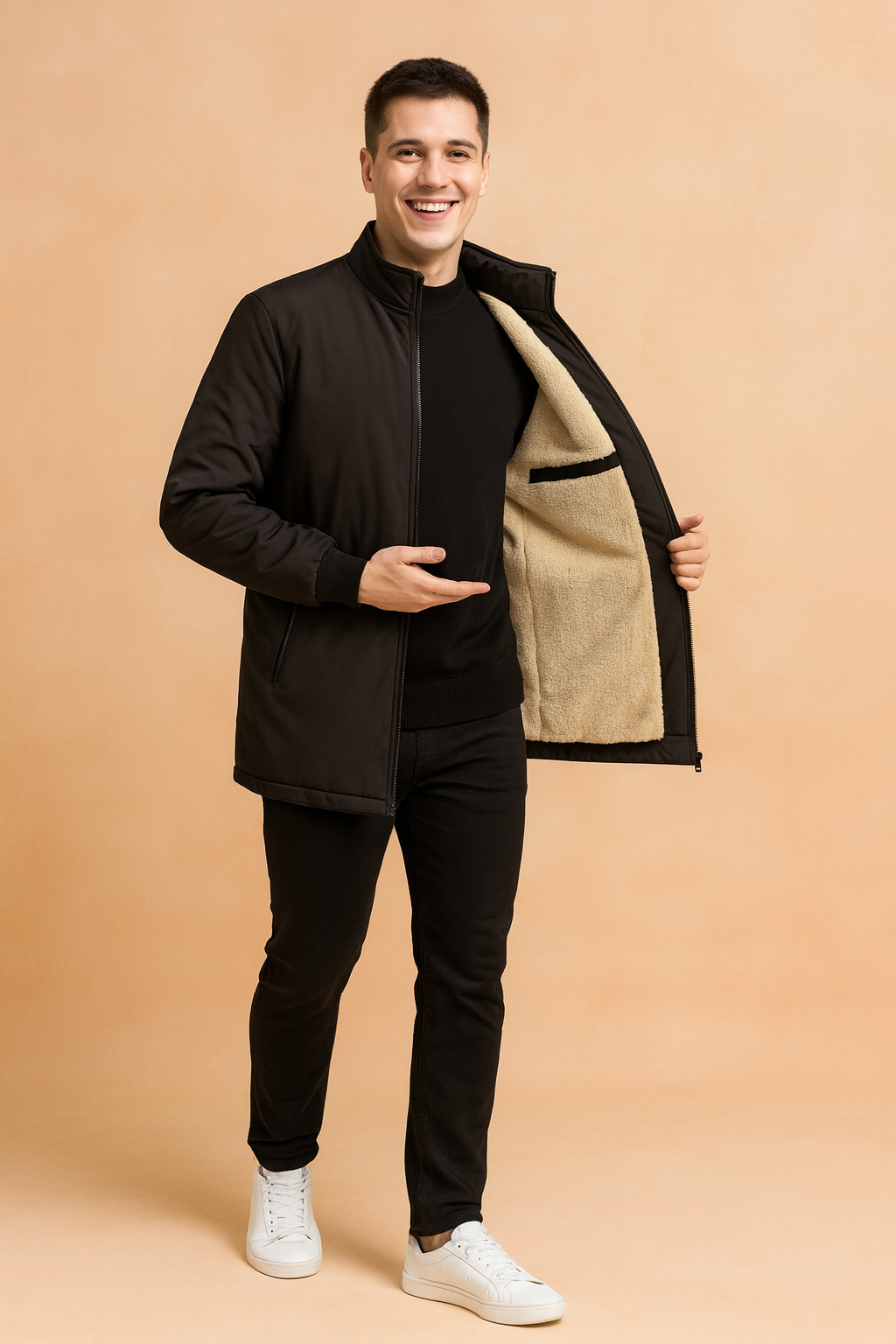 Herren Bomberjack Oversized mit Versteckter Innentasche