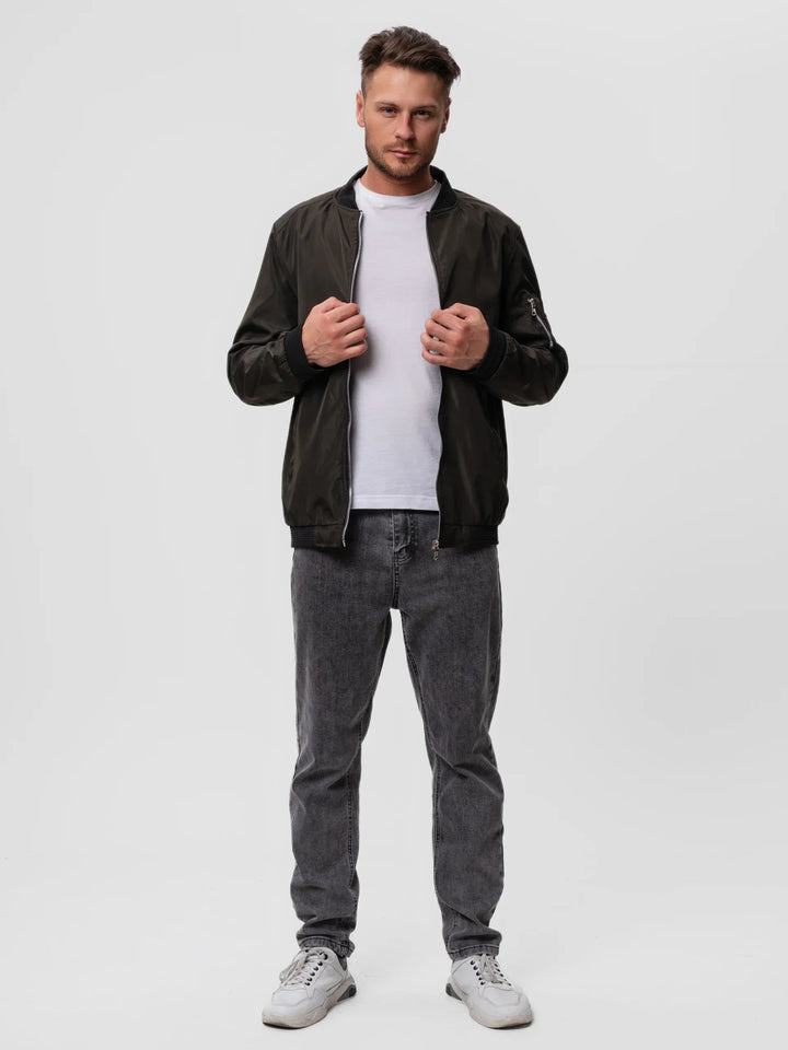 Herren Bomberjacke mit Reißverschlussdetails - Lässige Jacke mit Reißverschlussdetails