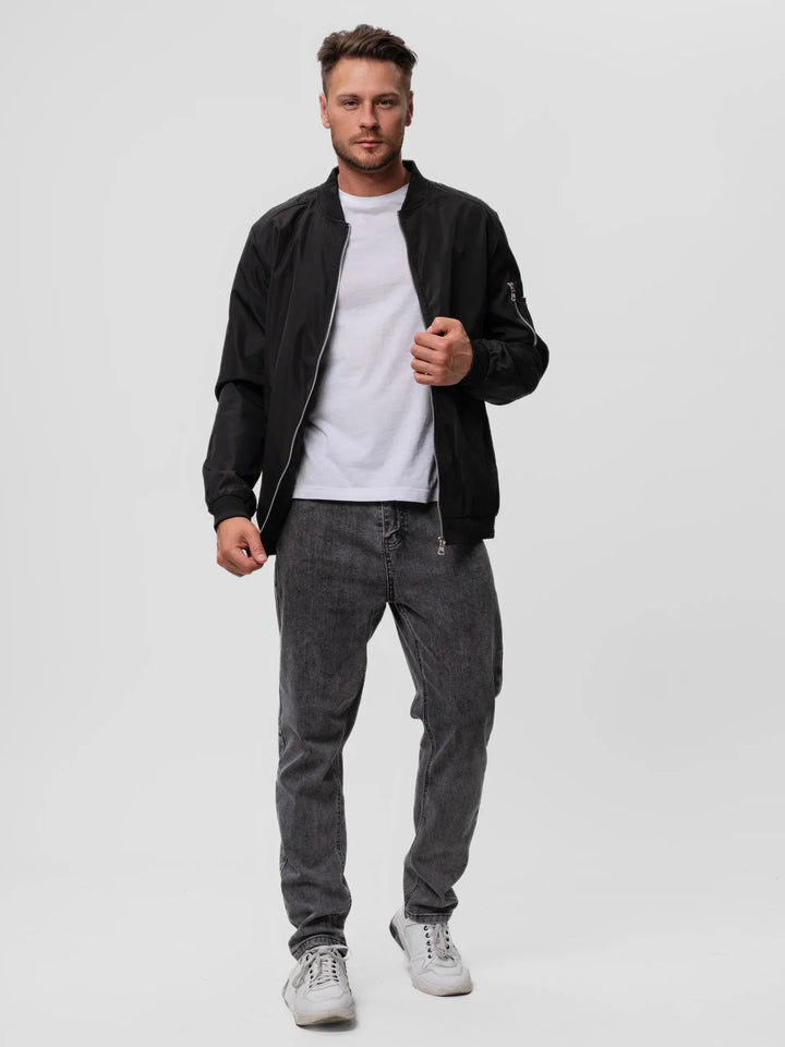 Herren Bomberjacke mit Reißverschlussdetails - Lässige Jacke mit Reißverschlussdetails