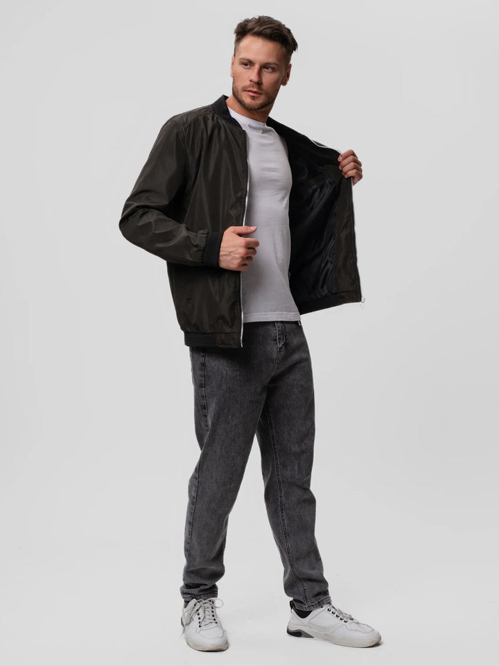 Herren Bomberjacke mit Reißverschlussdetails - Lässige Jacke mit Reißverschlussdetails