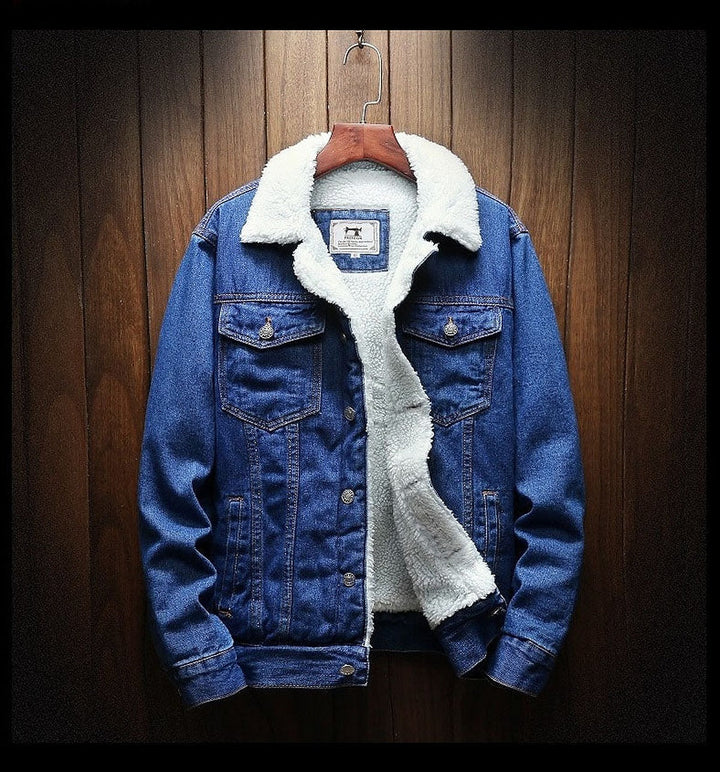 Herren Jeansjacke mit Teddyfutter – Gefütterte Denimjacke mit Knöpfen