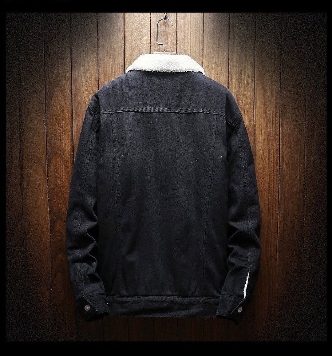 Herren Jeansjacke mit Teddyfutter – Gefütterte Denimjacke mit Knöpfen
