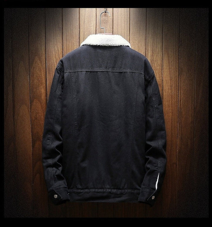 Herren Jeansjacke mit Teddyfutter – Gefütterte Denimjacke mit Knöpfen