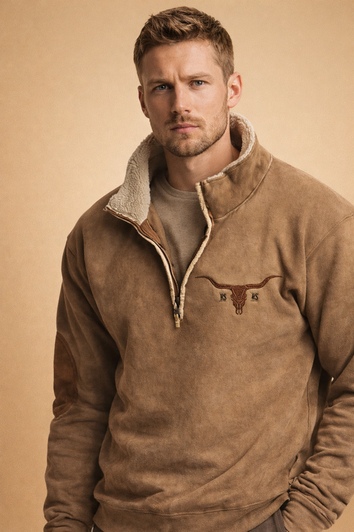 Herrenstrickjacke mit Reißverschluss - Warme Strick-Cardigan, Lockere Passform