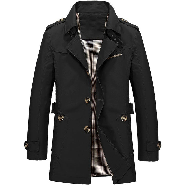 Herren Trenchcoat Doppelreihe mit Klassischem Revers