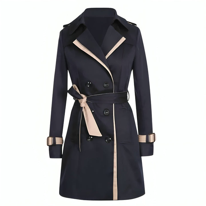 Isabel | Langer Damen-Trenchcoat mit Wickel und Knöpfen