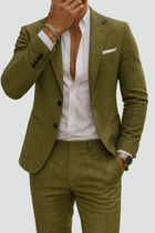 Herren Blazer Hose Set mit Slim Fit und Taschen-Detail