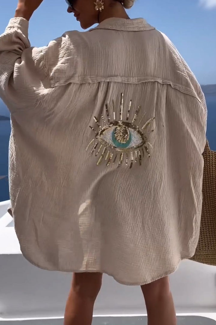 Oversize Baumwollhemd für Frauen | Lange Ärmel
