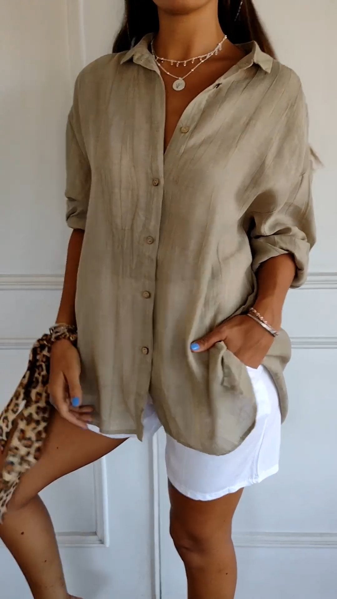 Irma - Damen Hemdbluse mit Knopfleiste und Lockerem Schnitt