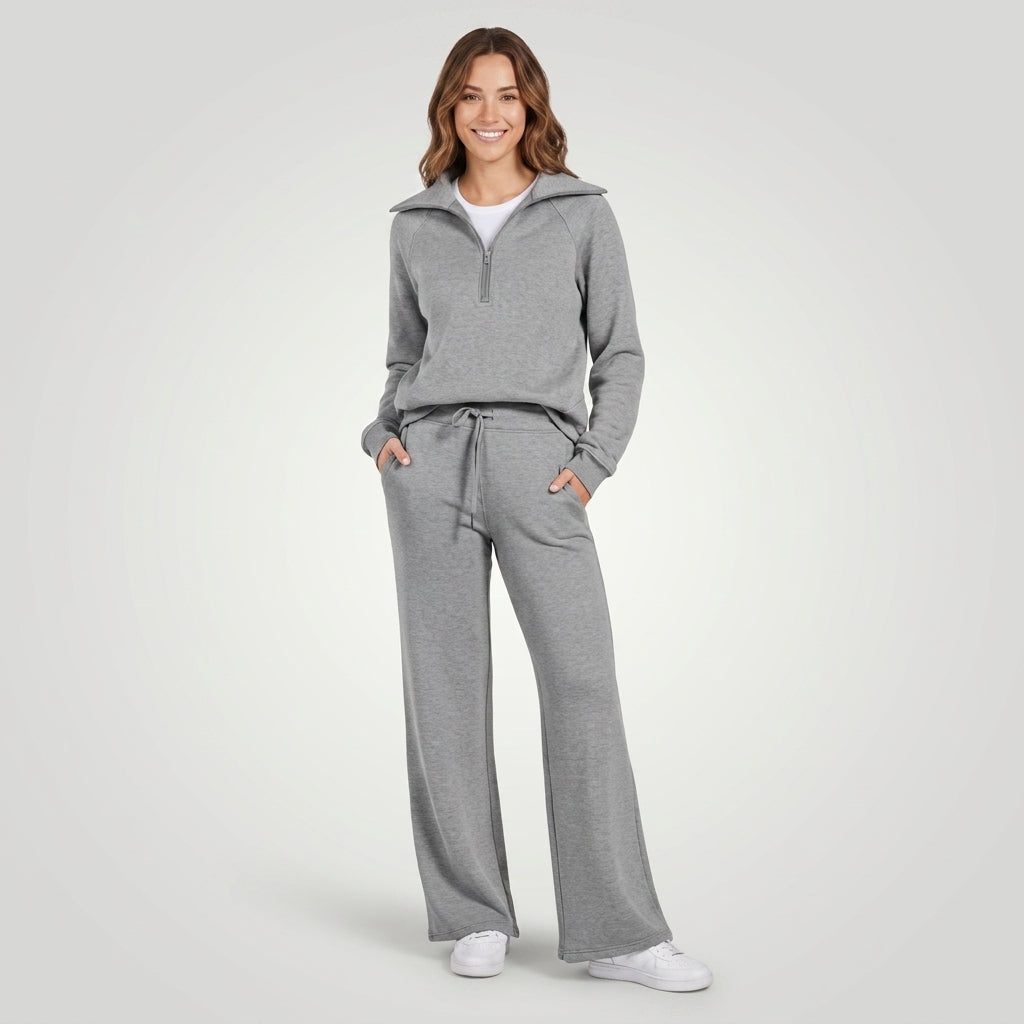 Juliska | Entspanntes Loungewear-Set mit Halb-Reißverschluss für Frauen