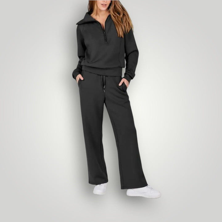 Juliska | Entspanntes Loungewear-Set mit Halb-Reißverschluss für Frauen