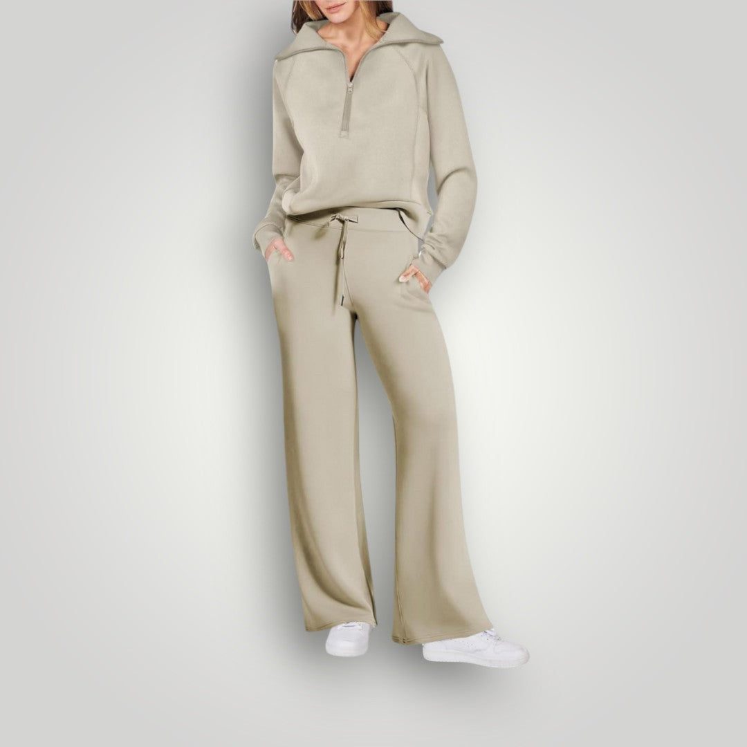 Juliska | Entspanntes Loungewear-Set mit Halb-Reißverschluss für Frauen