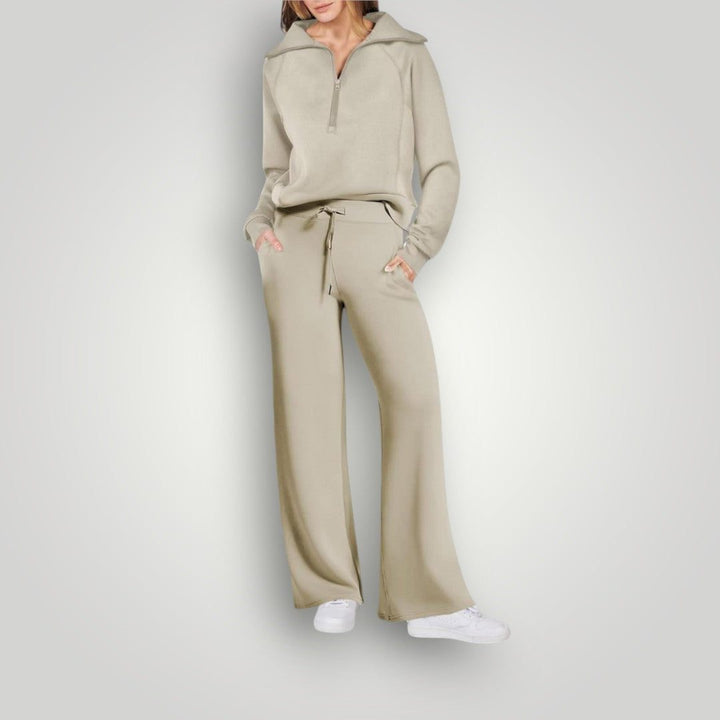 Juliska | Entspanntes Loungewear-Set mit Halb-Reißverschluss für Frauen