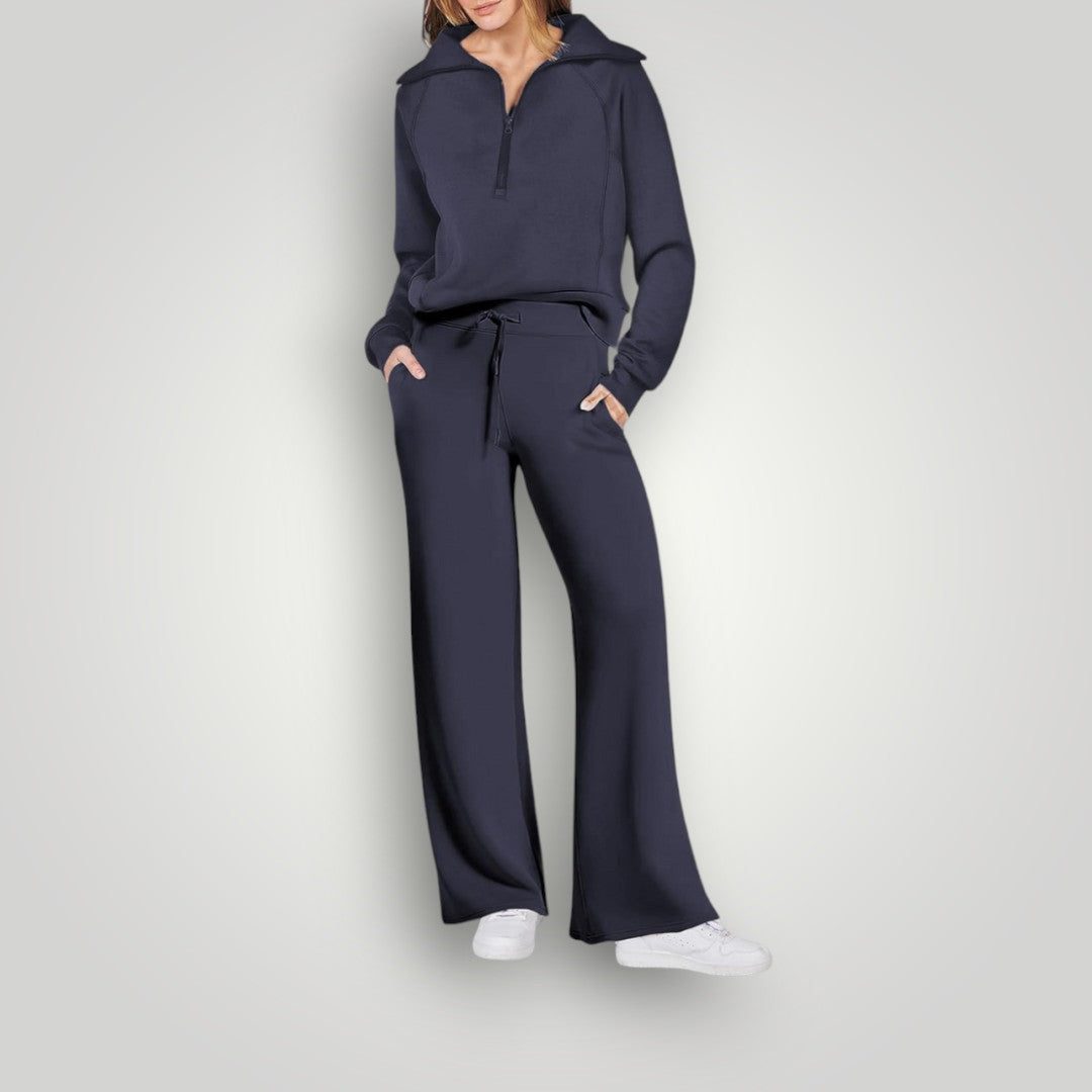 Juliska | Entspanntes Loungewear-Set mit Halb-Reißverschluss für Frauen