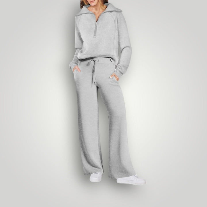 Juliska | Entspanntes Loungewear-Set mit Halb-Reißverschluss für Frauen