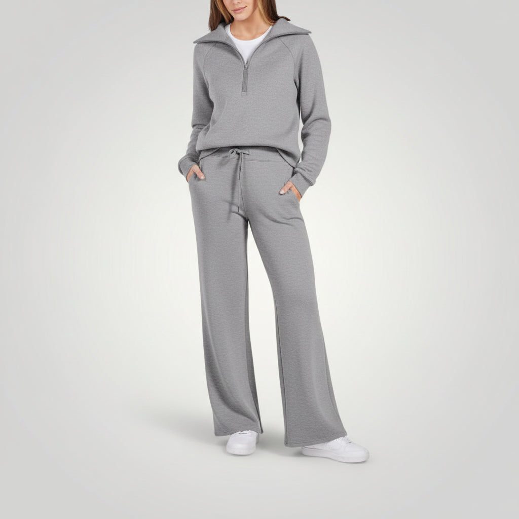 Juliska | Entspanntes Loungewear-Set mit Halb-Reißverschluss für Frauen