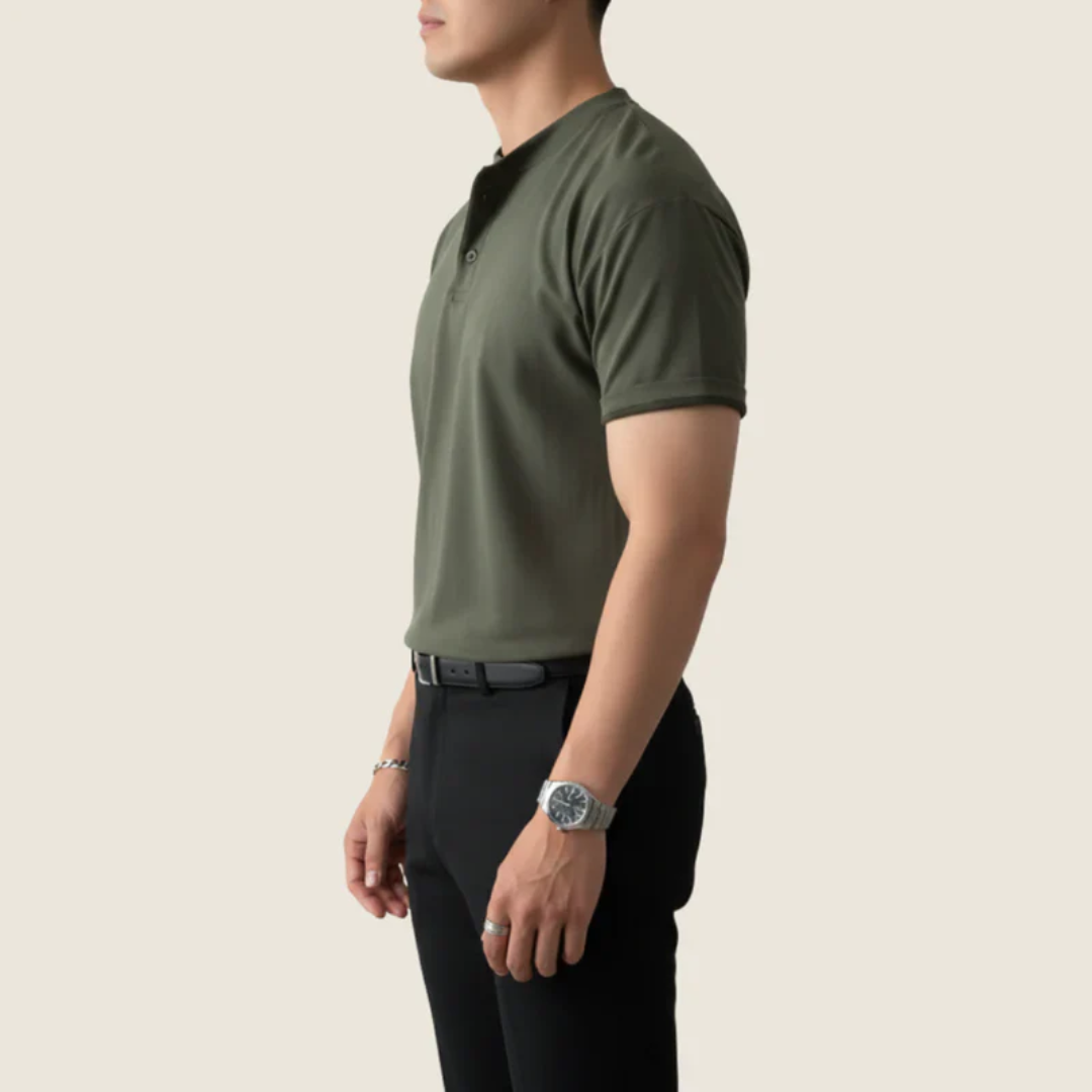 Kjell | Herren Henley Shirt Minimalistisch Sommer