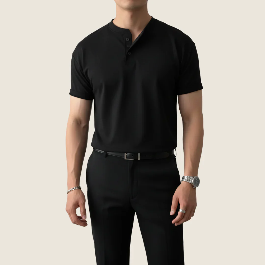 Kjell | Herren Henley Shirt Minimalistisch Sommer