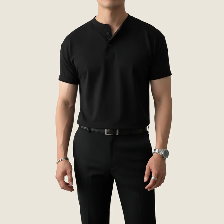 Kjell | Herren Henley Shirt Minimalistisch Sommer