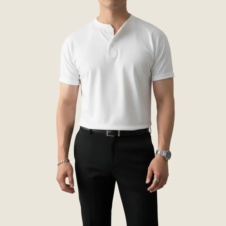 Kjell | Herren Henley Shirt Minimalistisch Sommer