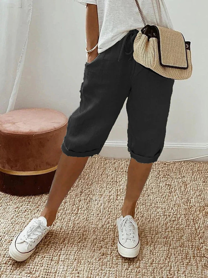 Shorts mit elastischem Bund und seitlichen Taschen für Damen | Ideal für den Sommer und den täglichen Gebrauch