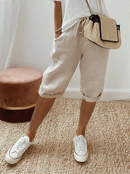 Shorts mit elastischem Bund und seitlichen Taschen für Damen | Ideal für den Sommer und den täglichen Gebrauch