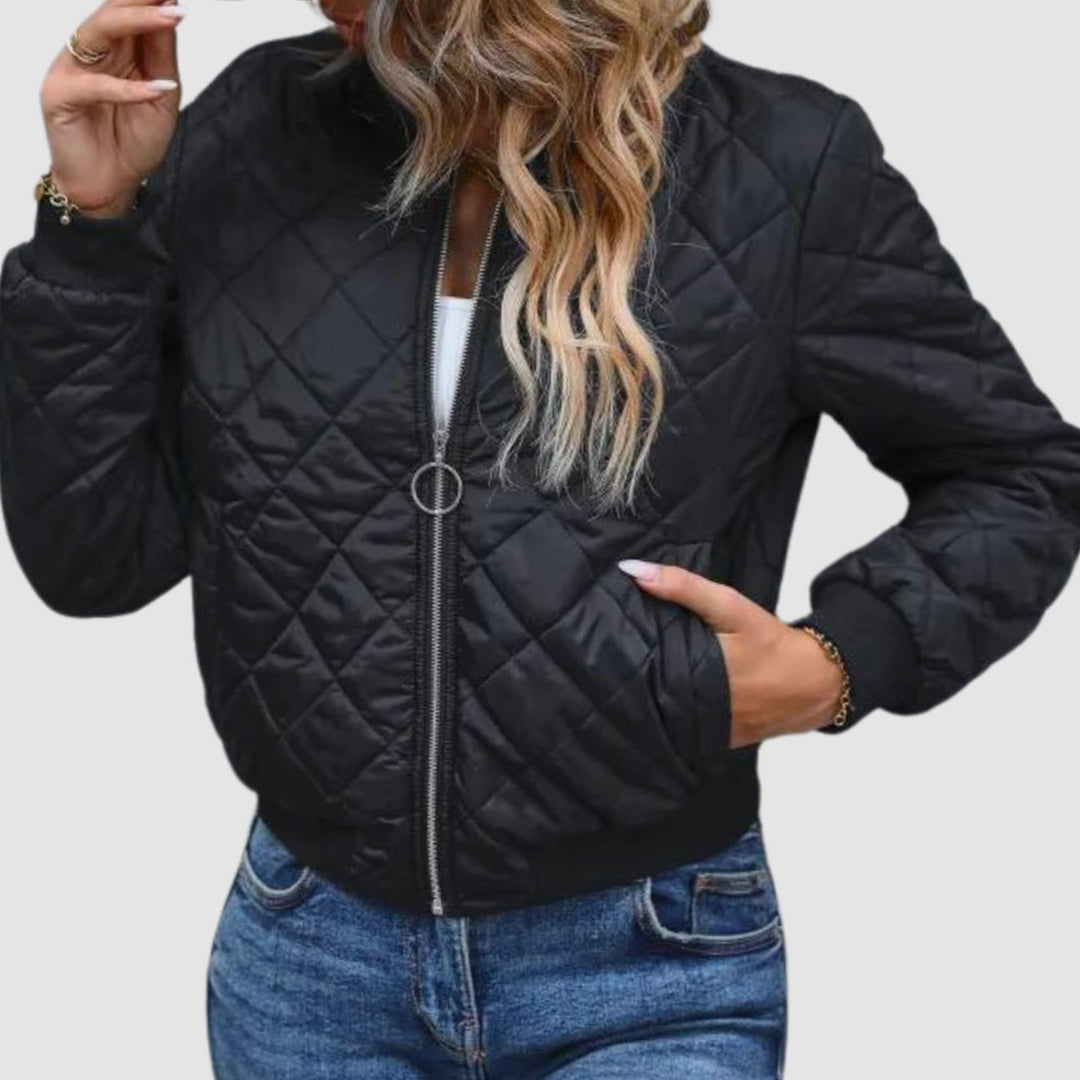 Lexie | Gestepptes, verkürztes Bomberjacke mit Diamantsteppung für Frauen