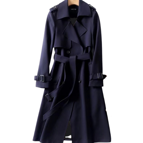 Lotte | Elegante lange Damenjacke mit doppelter Knopfleiste
