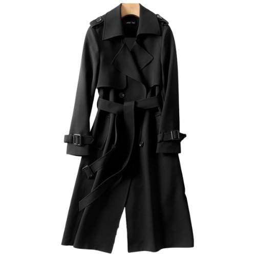 Lotte | Elegante lange Damenjacke mit doppelter Knopfleiste