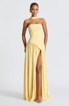 Sonja - Damen Abendkleid trägerlos mit asymmetrischer Taille