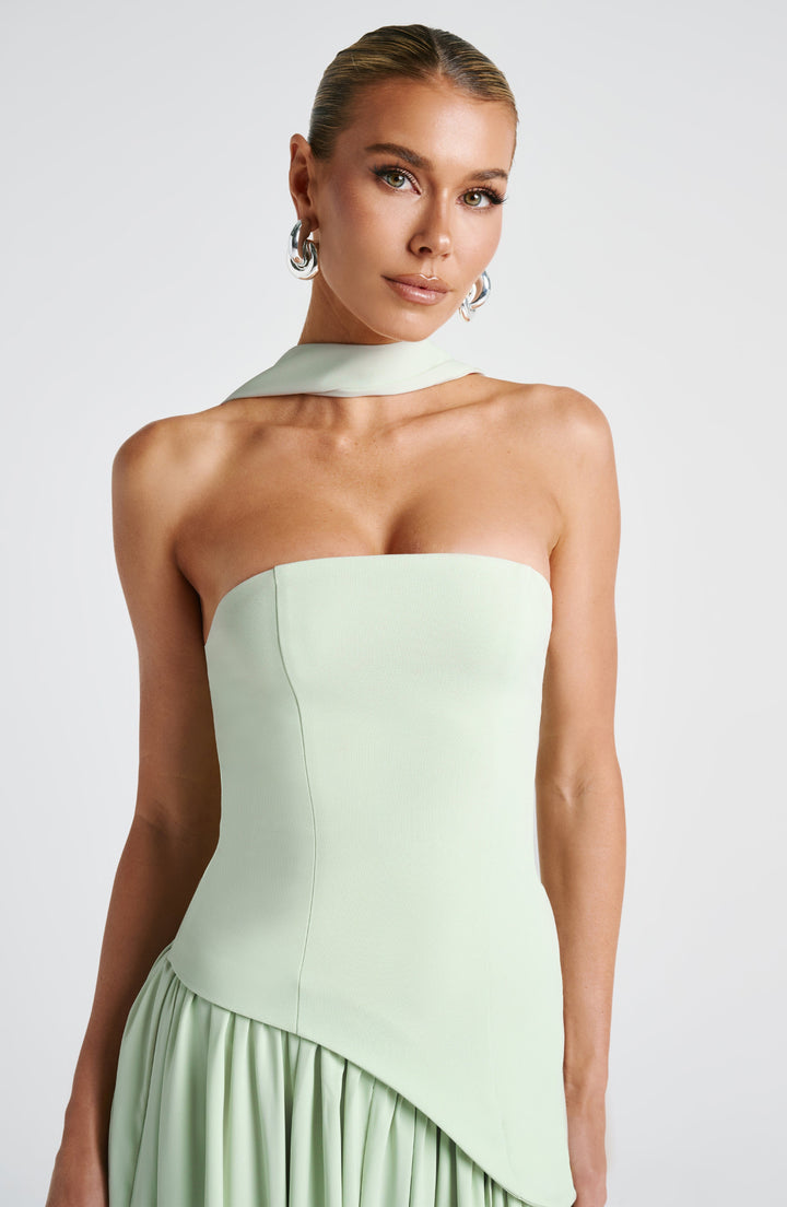 Sonja - Damen Abendkleid trägerlos mit asymmetrischer Taille