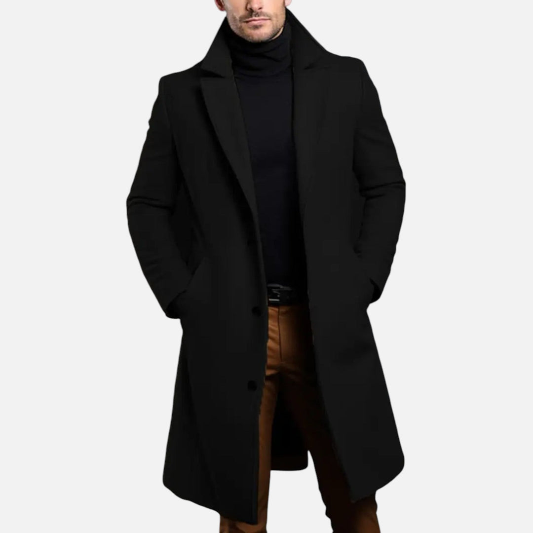 Herren Überjacke Kniehöhe - Slim Fit Einreiher Modell
