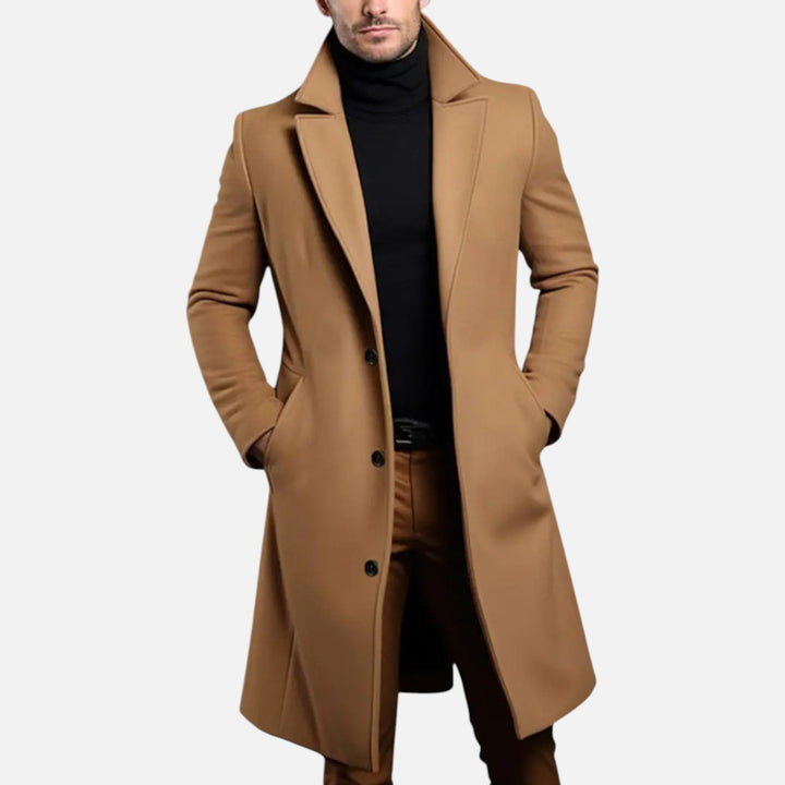 Herren Überjacke Kniehöhe - Slim Fit Einreiher Modell