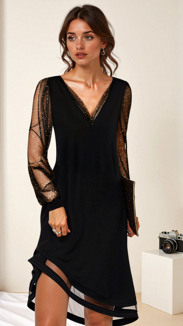 Alisa - Damen Abendkleid elegant mit Pailletten