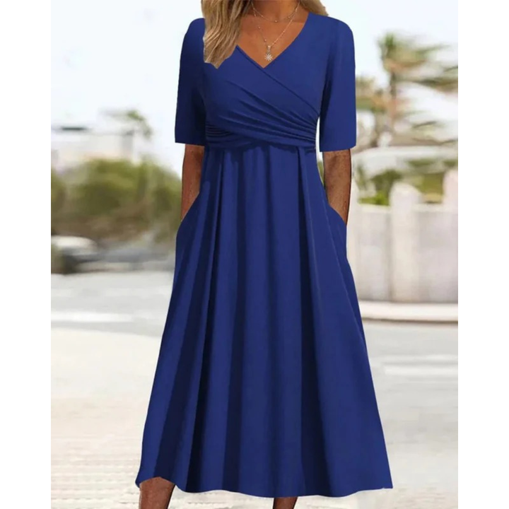 Nina | Damen Festliches Wickel Abendkleid Midi
