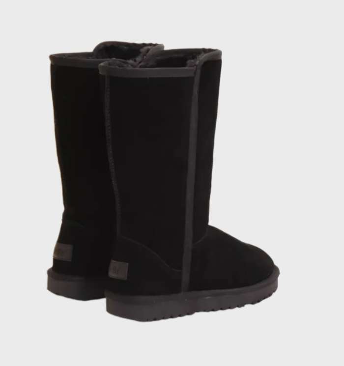 Nina | Warme und wasserdichte Wildleder-Schaffellstiefel mit Reißverschluss