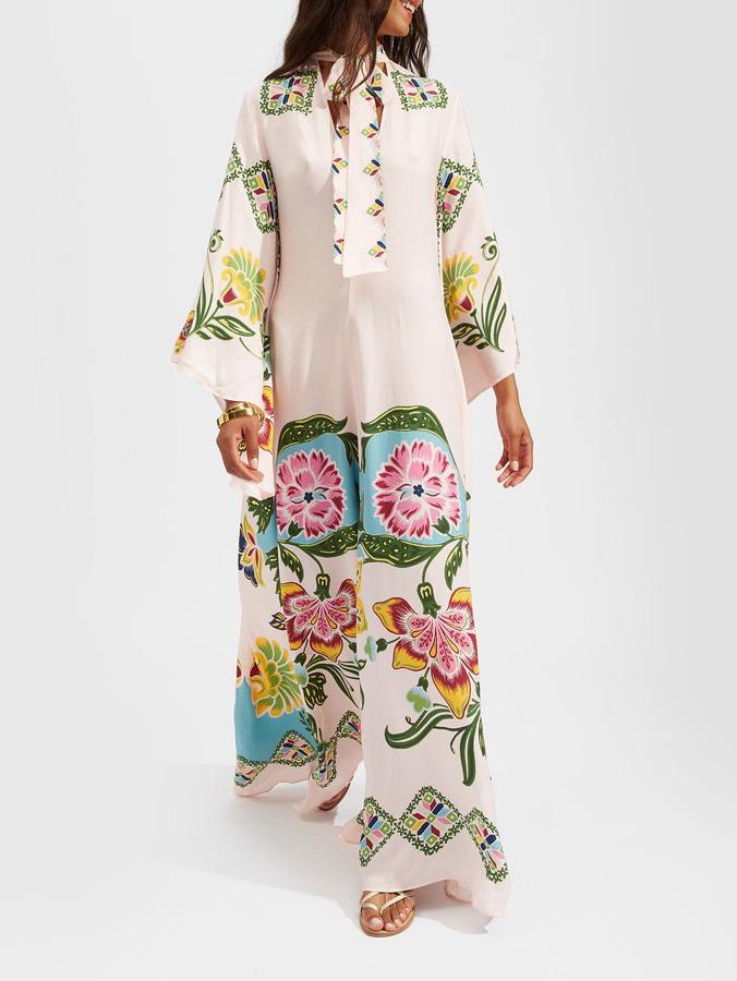 Noelle | Damen Langarm Floral Maxi Kleid