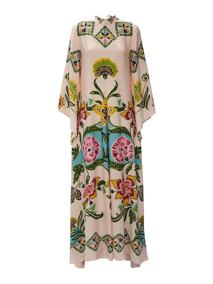 Noelle | Damen Langarm Floral Maxi Kleid