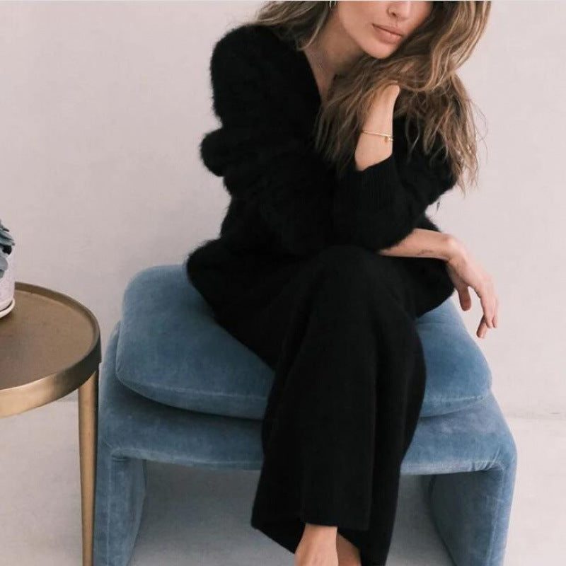 Sieglinde | Damen Oversized Mohair Cardigan mit V-Ausschnitt