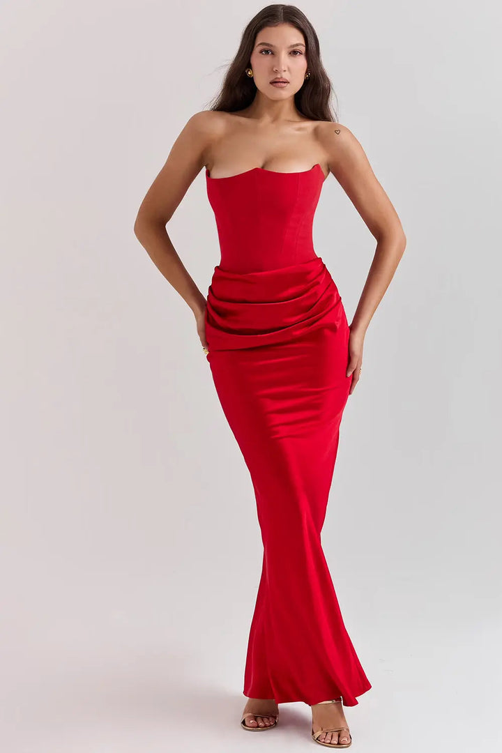 Moni - Damen Maxikleid für den Abend mit zeitloser Spitze