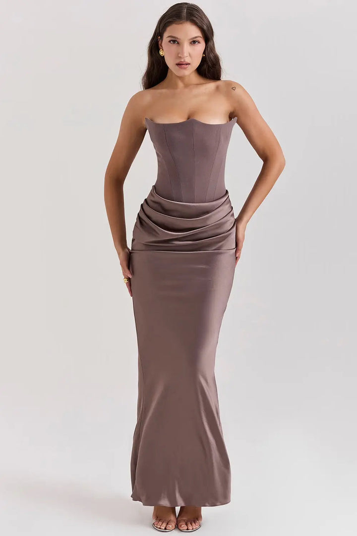 Moni - Damen Maxikleid für den Abend mit zeitloser Spitze