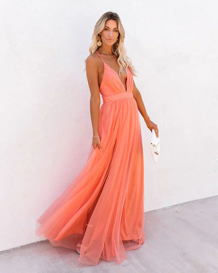 Elegantes und fließendes Damenkleid | Maxi