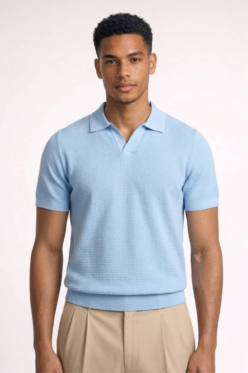 Polo Herren - Gestrickte Textur | Kurze Ärmel &amp; Klassischer Kragen