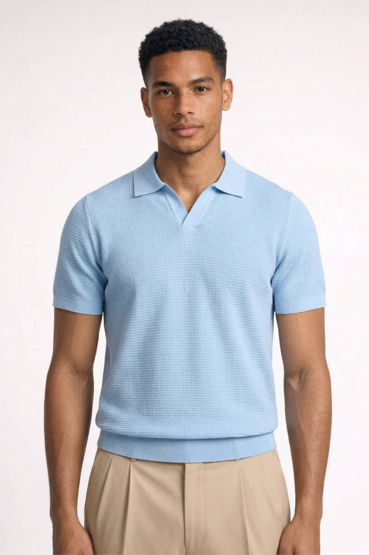 Polo Herren - Gestrickte Textur | Kurze Ärmel &amp; Klassischer Kragen