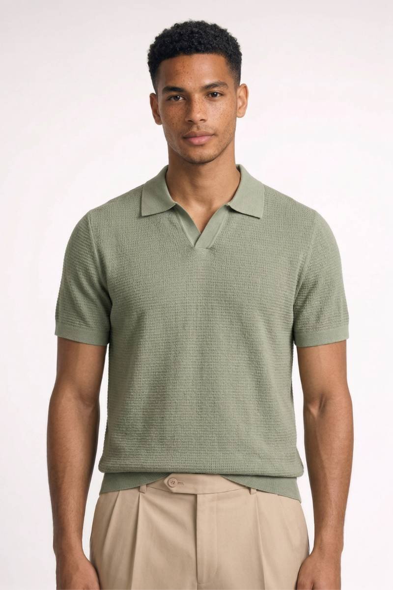 Polo Herren - Gestrickte Textur | Kurze Ärmel &amp; Klassischer Kragen